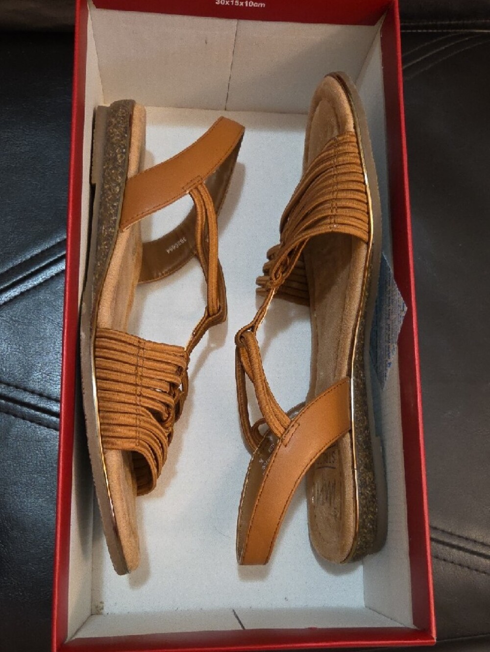 Impo Betty Size7 Tan Braided Slingback Flat Sandals - Memory Foam Comfort